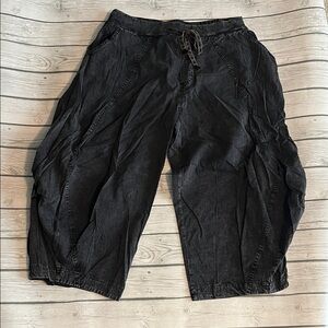 Black Casual Drawstring Pants